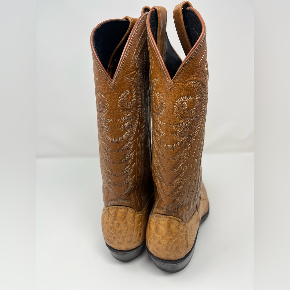 DAN POST Men's Cowboy Boots Monterrey Sz 9.5EE Genuine Caiman VTG - Picture 4 of 9